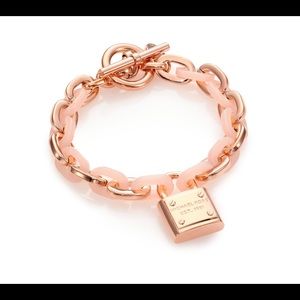 MICHAEL KORS LOGO PADLOCK ROSE-GOLD BLUSH